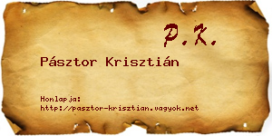 Pásztor Krisztián névjegykártya