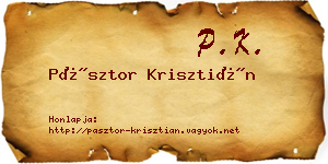 Pásztor Krisztián névjegykártya